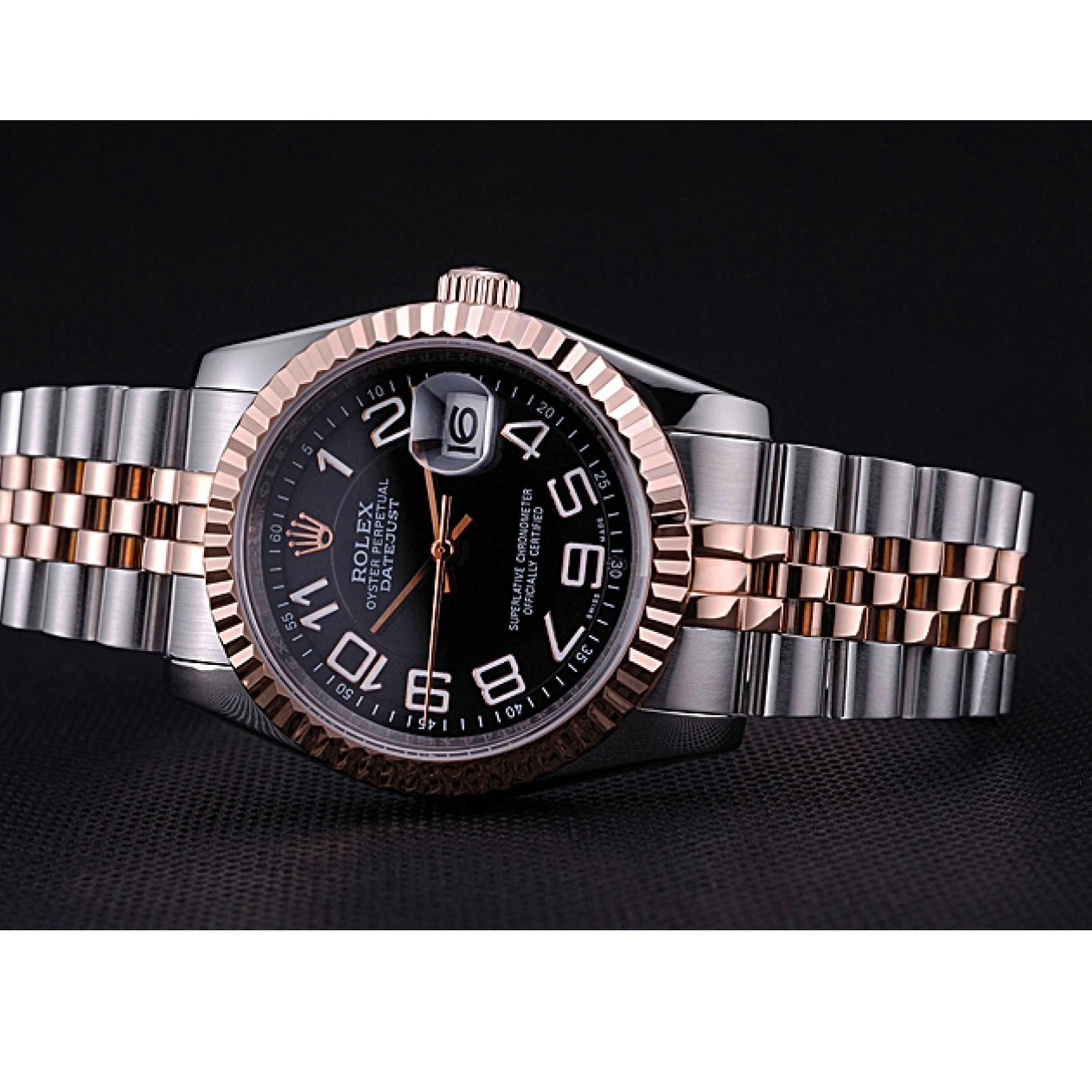 Good copy rolex watches Gold Rolex Stainless DateJust Bracelet Steel 622545 and Dial Black 0815